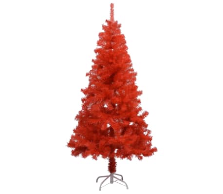 vidaXL Vánoční stromek s LED osvětlením a stojanem červený 150 cm PVC