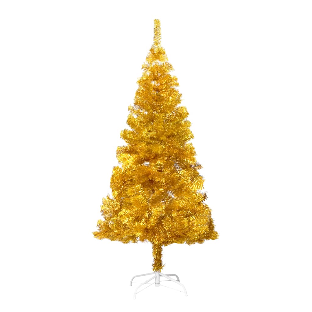 vidaXL Artificial Pre-lit Christmas Tree with Stand Gold 150 cm PET