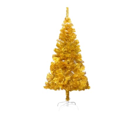 vidaXL Artificial Pre-lit Christmas Tree with Stand Gold 150 cm PET