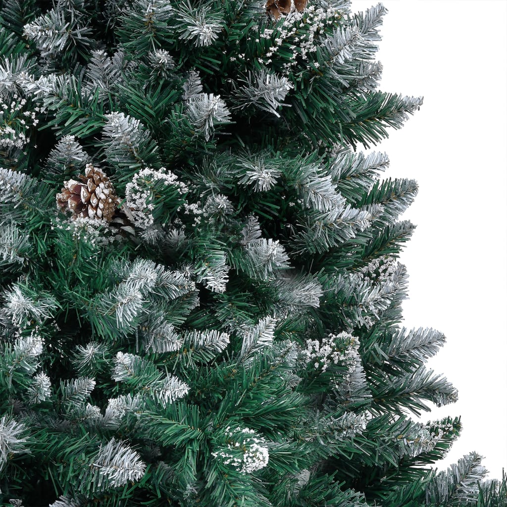 vidaXL Artificial Christmas Tree LEDs&Pine Cones&White Snow 59.1"