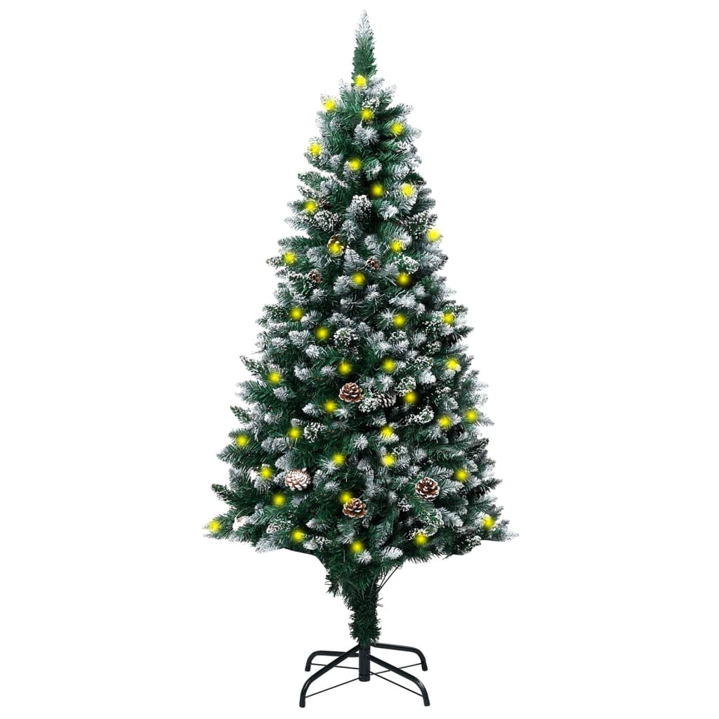 

vidaXL Artificial Christmas Tree LEDs&Pine Cones&White Snow 70.9"