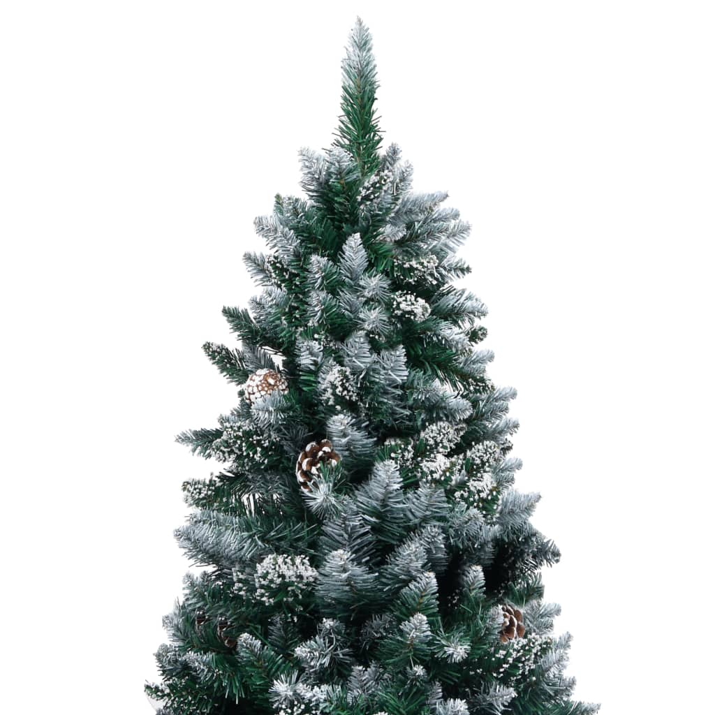 vidaXL Artificial Christmas Tree LEDs&Pine Cones&White Snow 70.9"