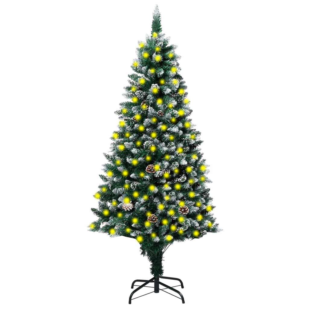 VidaXL Sapin De Noël Avec LED Et Pommes De Pin Et Neige Blanche 240 Cm