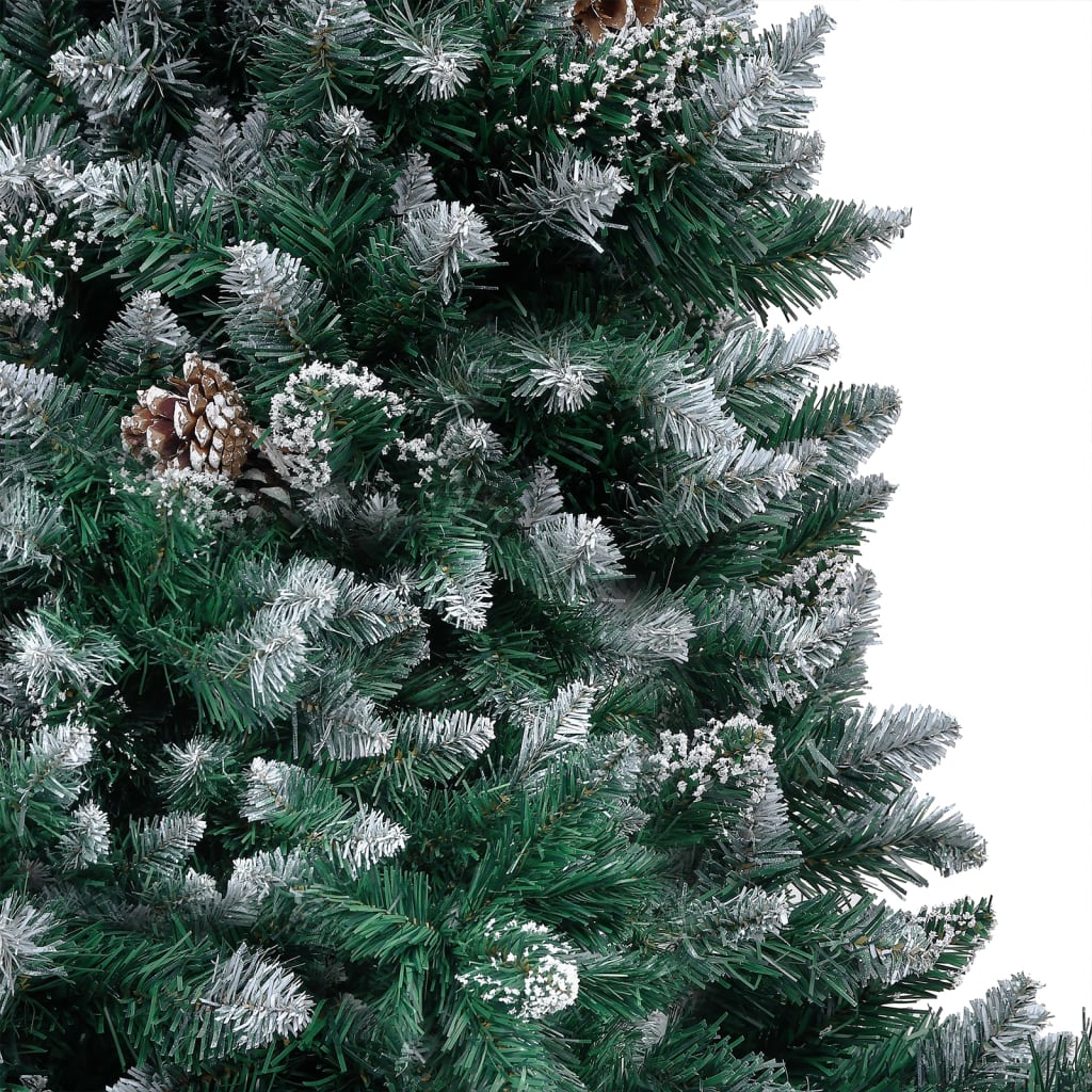 vidaXL Artificial Christmas Tree LEDs&Pine Cones&White Snow 94.5"