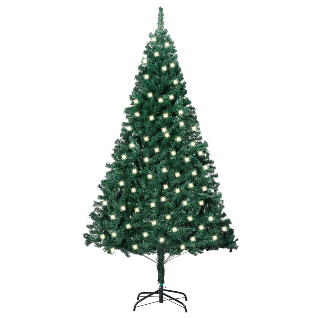 Umělý vánoční stromek s LED a silnými větvemi zelený 120 cm