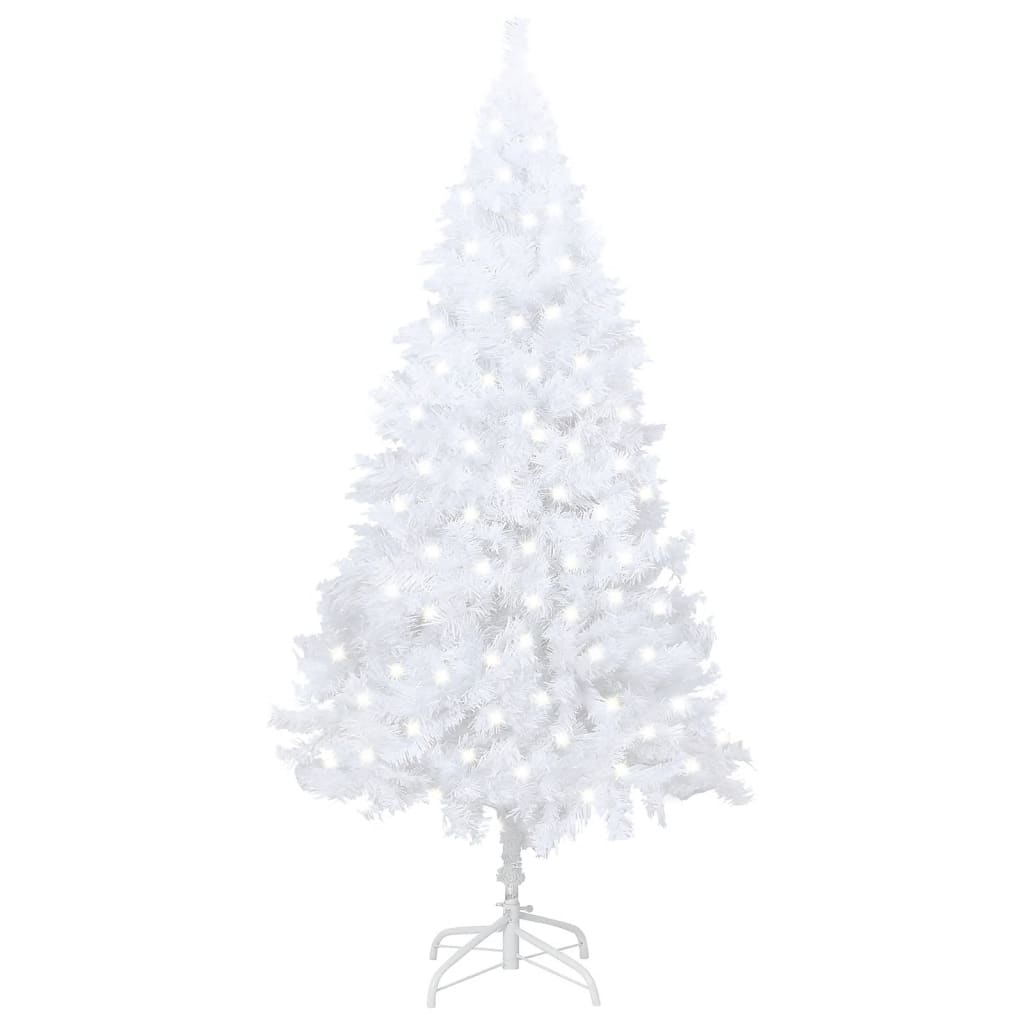 vidaXL Albero di Natale Preilluminato con Rami Spessi Bianco 120 cm