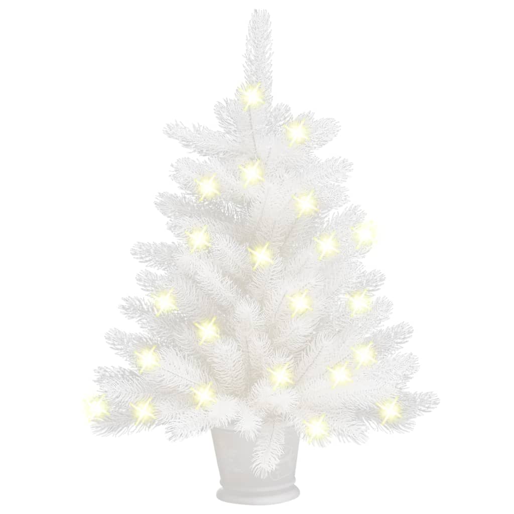  vidaXL Brad de Crăciun artificial cu LED-uri, alb, 65 cm 