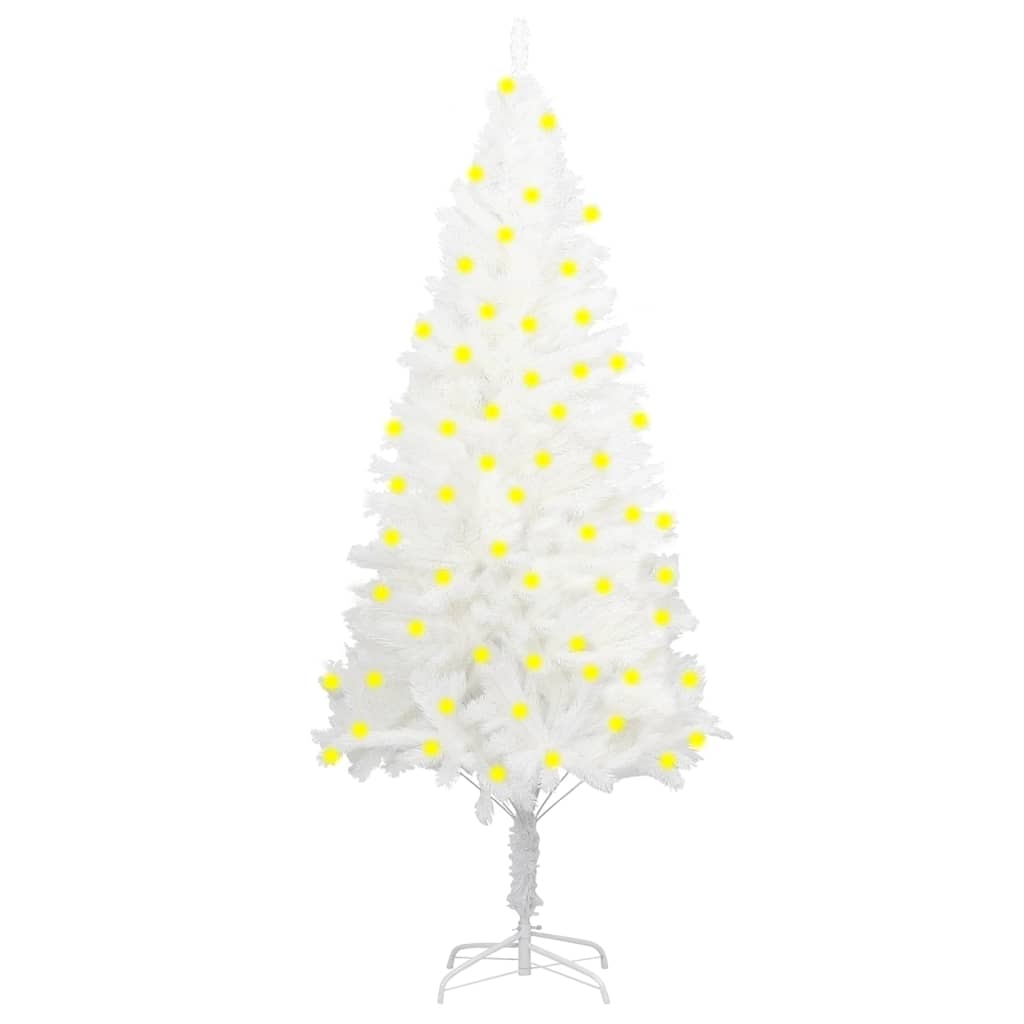 vidaXL Brad de Crăciun artificial pre-iluminat, alb, 150 cm