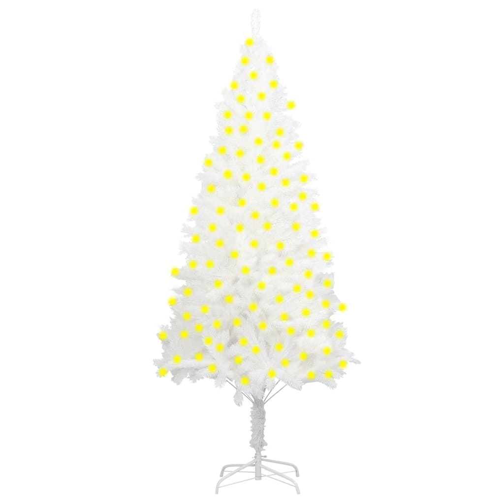 Umělý vánoční stromek s LED diody bílý 240 cm