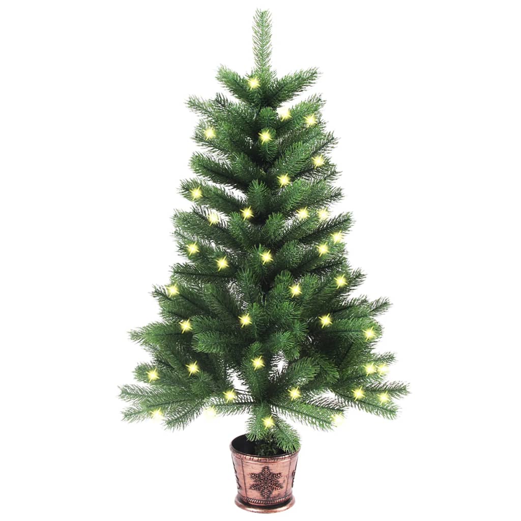 Image of vidaXL Artificial Pre-lit Christmas Tree 90 cm Green