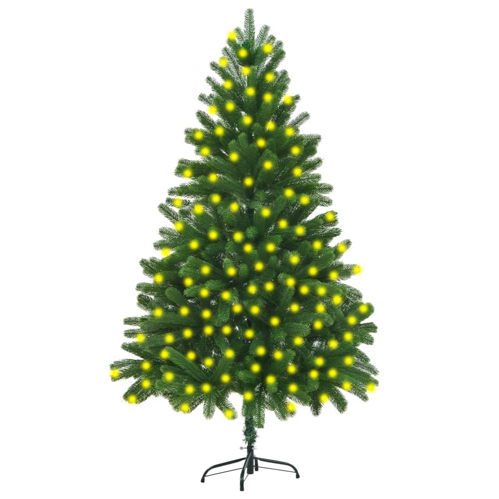 vidaXL Brad de Crăciun artificial cu LED-uri, verde, 210 cm 210