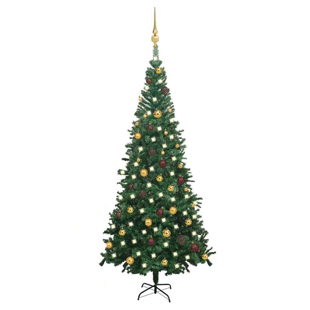 

vidaXL Artificial Christmas Tree with LEDs&Ball Set L 94.5" Green