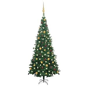 Umělý vánoční stromek s LED a sadou koulí L 240 cm zelený - obrázek 1