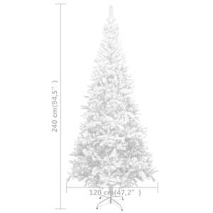 Umělý vánoční stromek s LED osvětlením L 240 cm bílý - obrázek 14