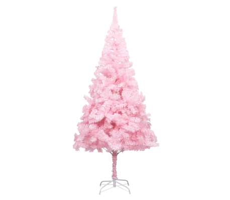 vidaXL Artificial Pre-lit Christmas Tree with Ball Set Pink 210 cm PVC