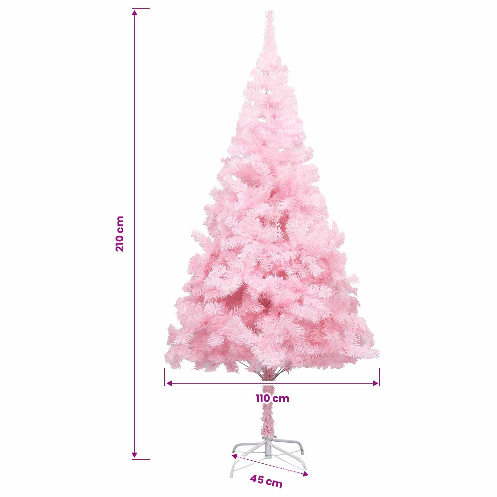 Artificial Pre lit Christmas Tree with Ball Set PVC size guide