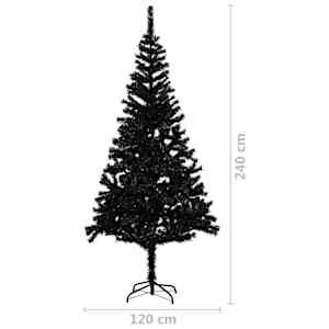 Umělý vánoční stromek s LED a sadou koulí černý 240 cm PVC - obrázek 13