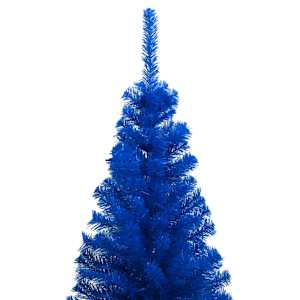 Umělý vánoční stromek s LED a sadou koulí modrý 180 cm PVC - obrázek 2