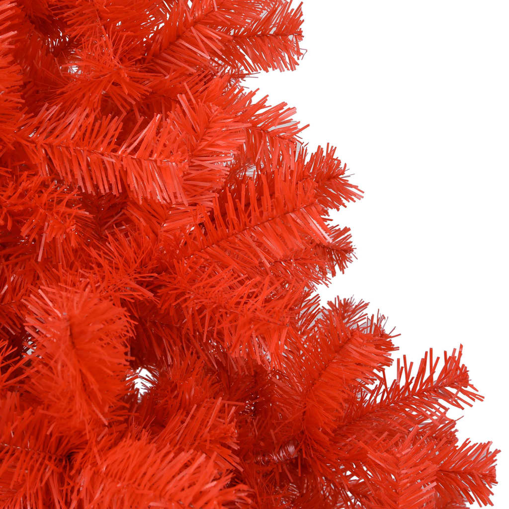 vidaXL Brad Crăciun pre-iluminat cu set globuri, roșu, 120 cm, PVC