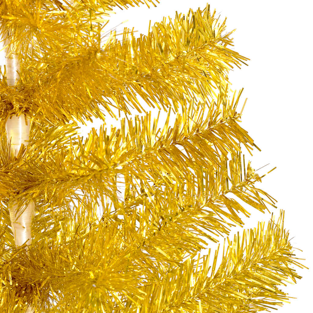 

vidaXL Kunstkerstboom met LED's en kerstballen 240 cm PET goudkleurig