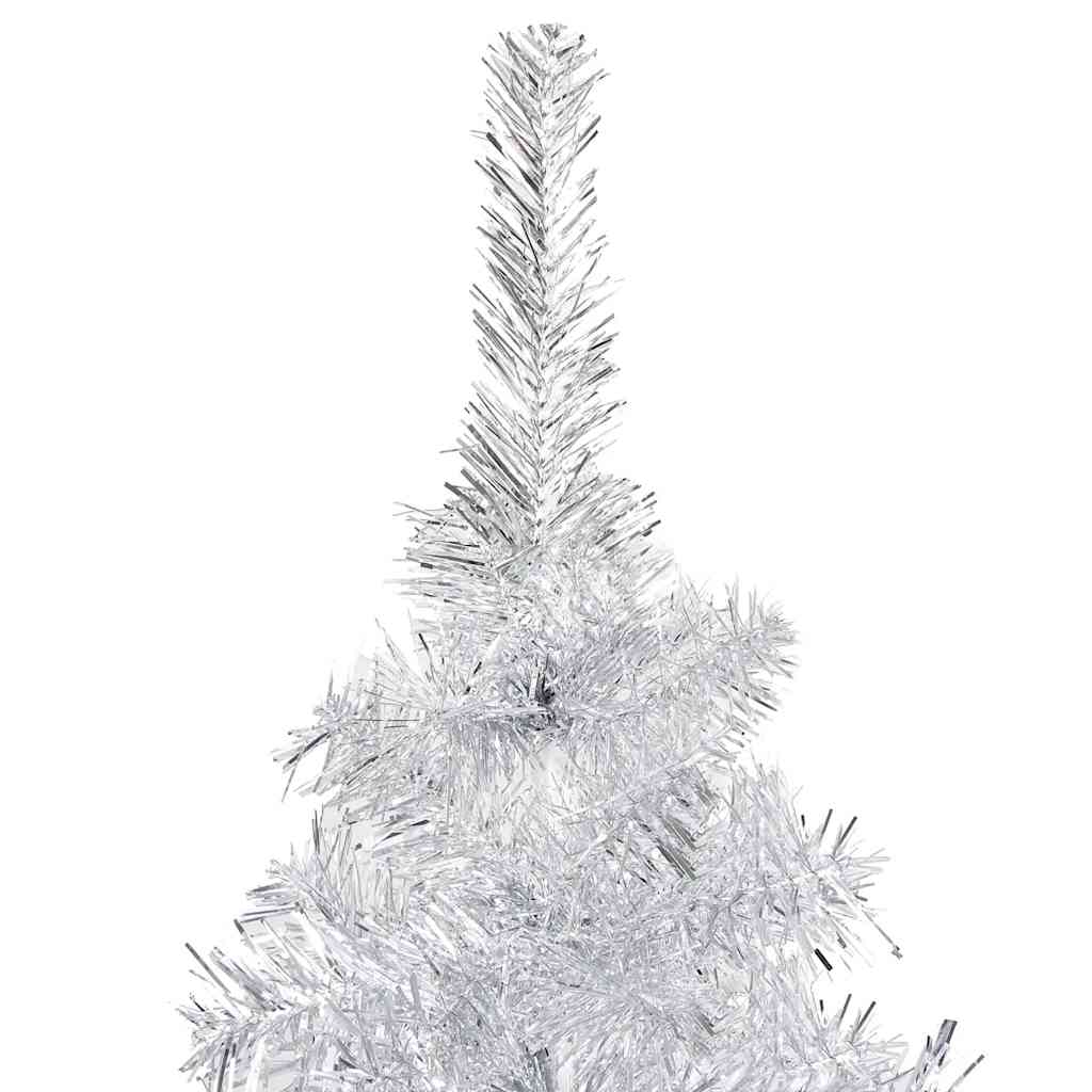 

vidaXL Kunstkerstboom met LED's en kerstballen 120 cm PET zilverkleur