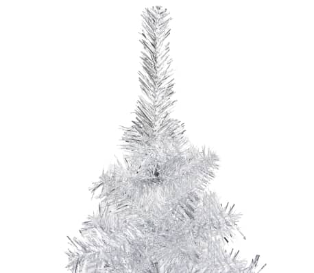 vidaXL Künstlicher Weihnachtsbaum Beleuchtung & Kugeln Silber 120 cm