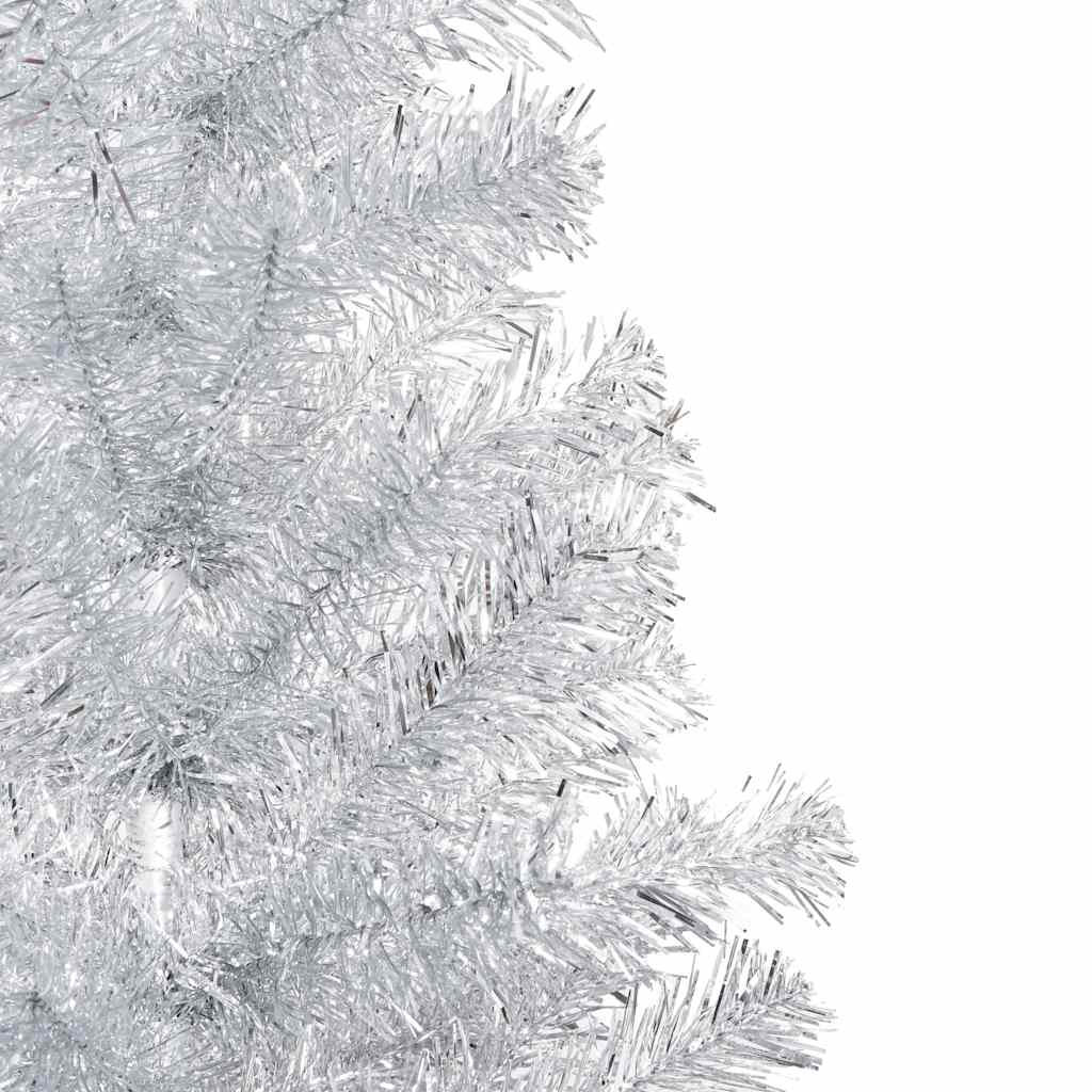 

vidaXL Kunstkerstboom met LED's en kerstballen 210 cm PET zilverkleur