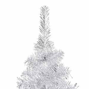 Umělý vánoční stromek s LED a sadou koulí stříbrný 210 cm PET - obrázek 3