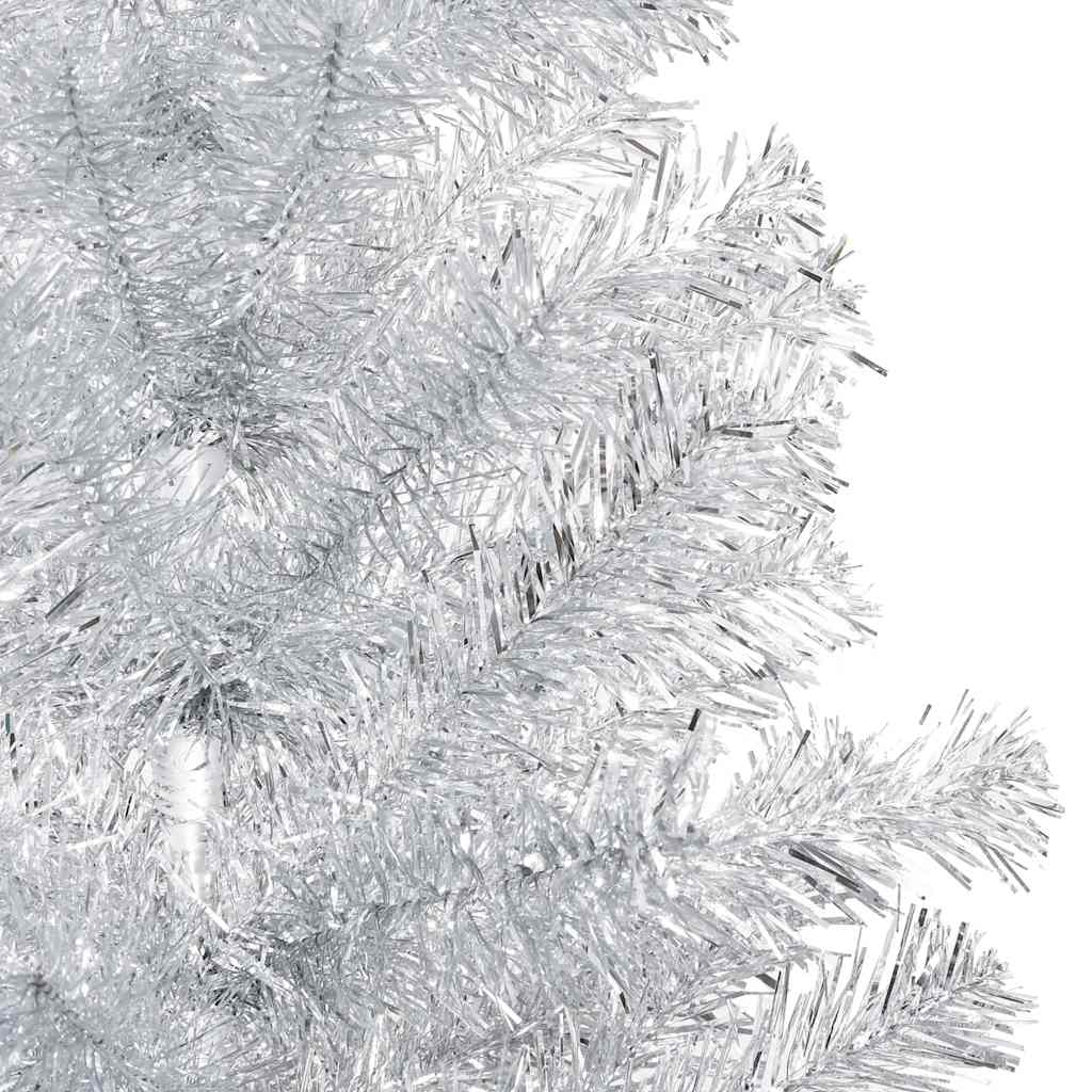 vidaXL Artificial Pre-lit Christmas Tree with Ball Set Silver 94.5" PET