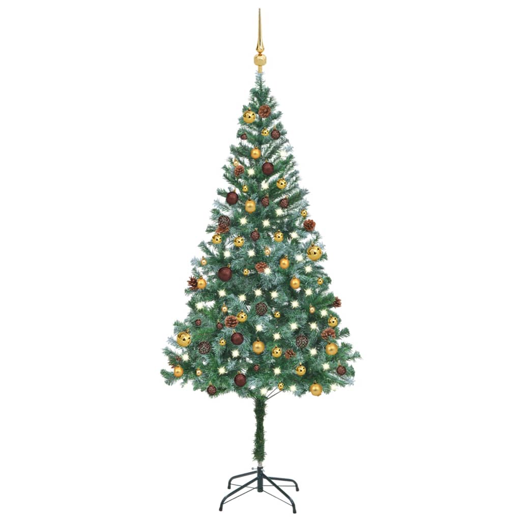 Image of vidaXL Artificial Pre-lit Christmas Tree with Ball Set&Pinecones 180 cm