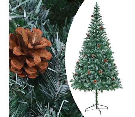 vidaXL Artificial Pre-lit Christmas Tree with Ball Set&Pinecones 210 cm