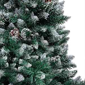 Umělý vánoční strom s LED a sadou koulí a šiškami 240 cm - obrázek 3