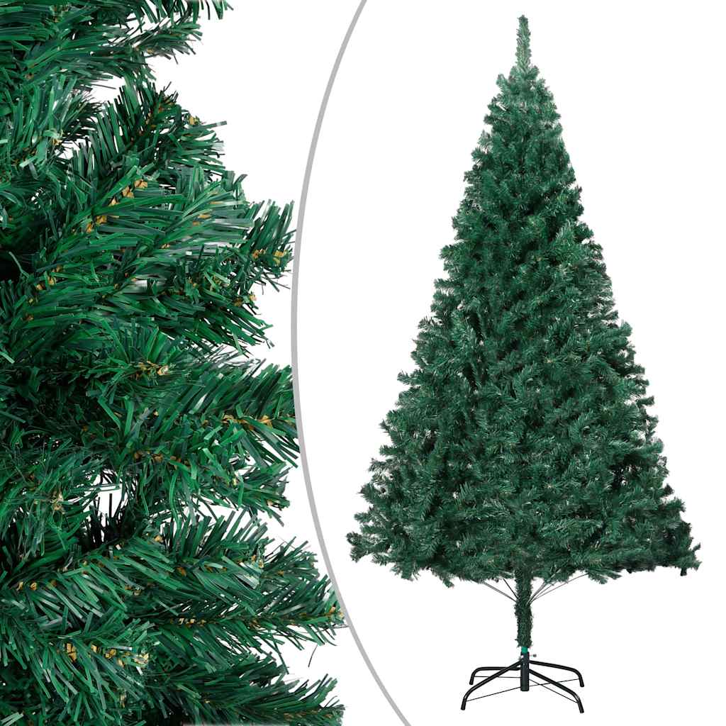 

vidaXL Kunstkerstboom met LED's en kerstballen 210 cm PVC groen