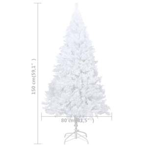 Umělý vánoční stromek s LED a sadou koulí bílý 150 cm PVC - obrázek 12