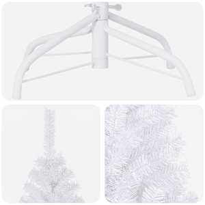 Umělý vánoční stromek s LED a sadou koulí bílý 180 cm PVC - obrázek 8