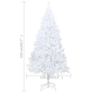 Umělý vánoční stromek s LED a sadou koulí bílý 210 cm PVC - obrázek 12