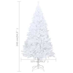 Umělý vánoční stromek s LED a sadou koulí bílý 240 cm - obrázek 13