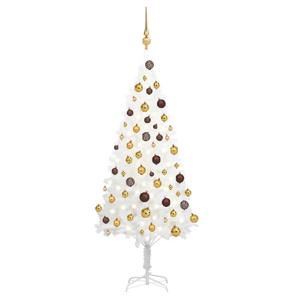Image of vidaXL Artificial Pre-lit Christmas Tree with Ball Set White 120 cm