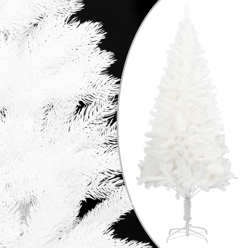 Fehér megvilágított műkarácsonyfa gömb szettel 210 cm 