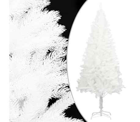 vidaXL Kunstkerstboom met verlichting en kerstballen 210 cm PVC wit