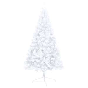 Umělý vánoční půl stromek s LED a sadou koulí bílý 150 cm - obrázek 5