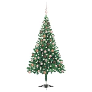Umělý vánoční stromek s LED a sadou koulí 120 cm 230 větviček - obrázek 1