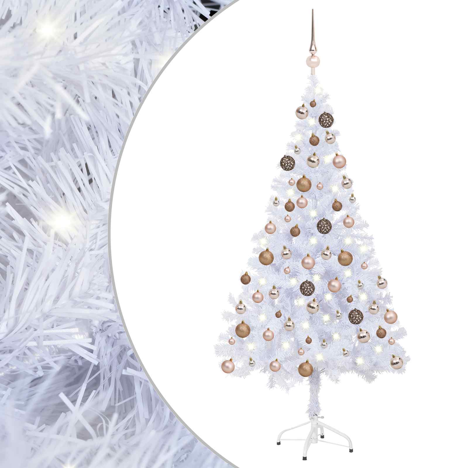 vidaXL Künstlicher Weihnachtsbaum Beleuchtung Kugeln 120cm 230 Zweige – Bild 2