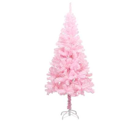 vidaXL Artificial Pre-lit Christmas Tree with Ball Set Pink 150 cm PVC