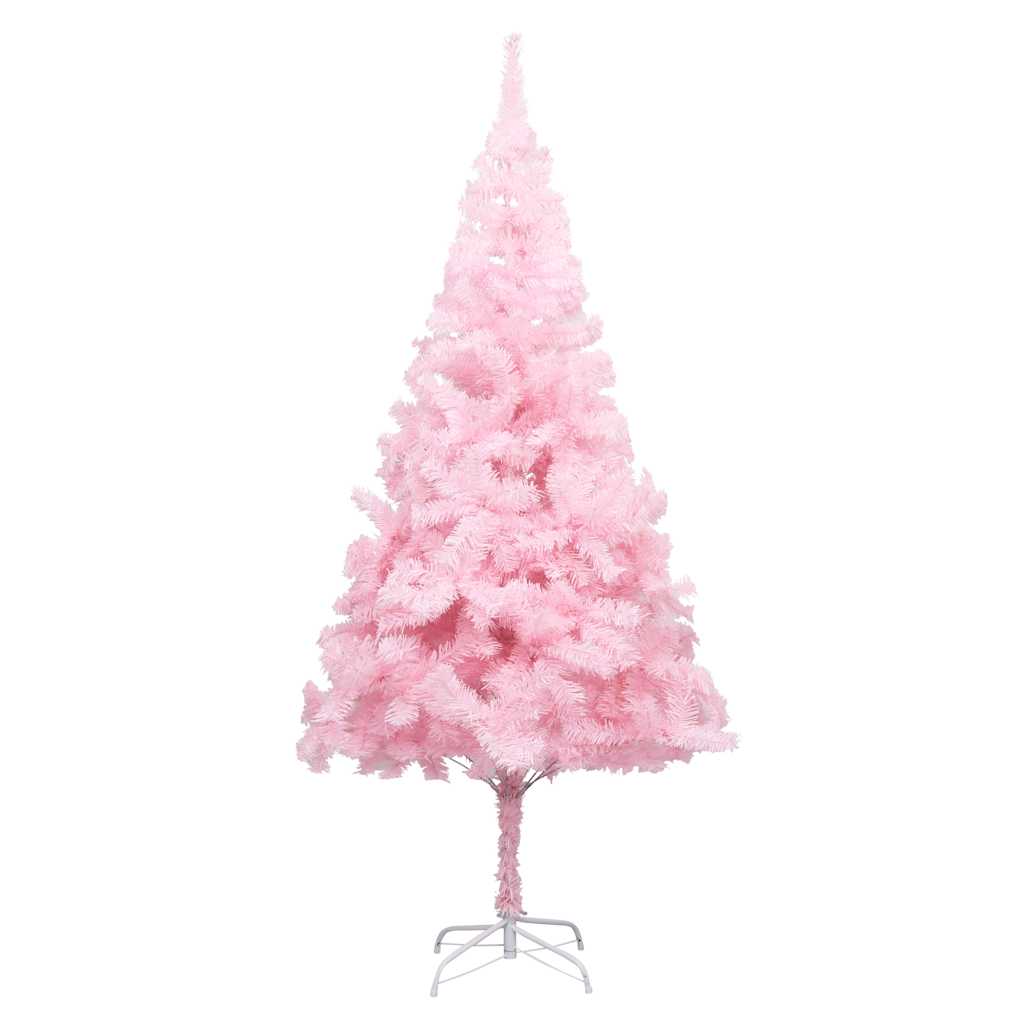 

vidaXL Kunstkerstboom met LED's en kerstballen 210 cm PVC roze