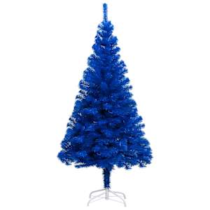 vidaXL Artificial Pre-lit Christmas Tree with Ball Set Blue 120 cm PVC