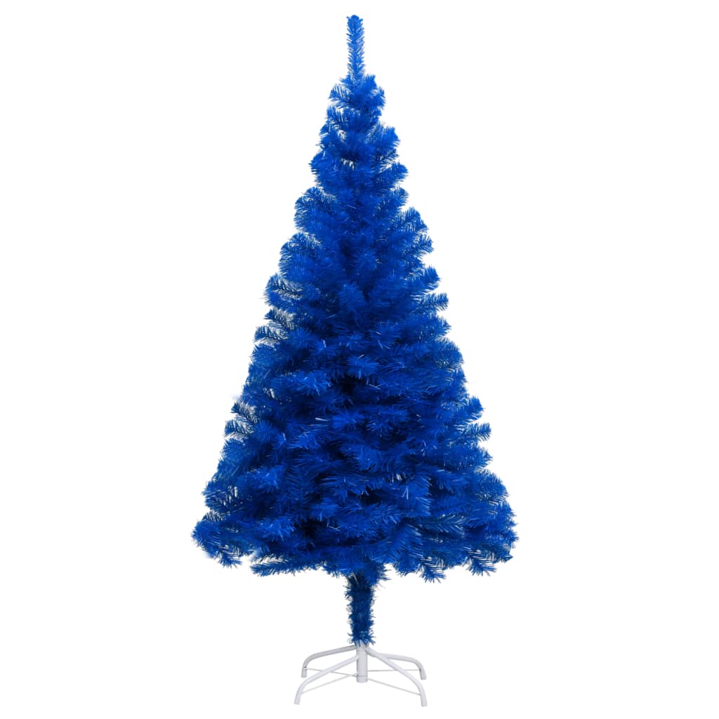vidaXL Brad de Crăciun artificial LED-uri&globuri albastru 210 cm PVC 