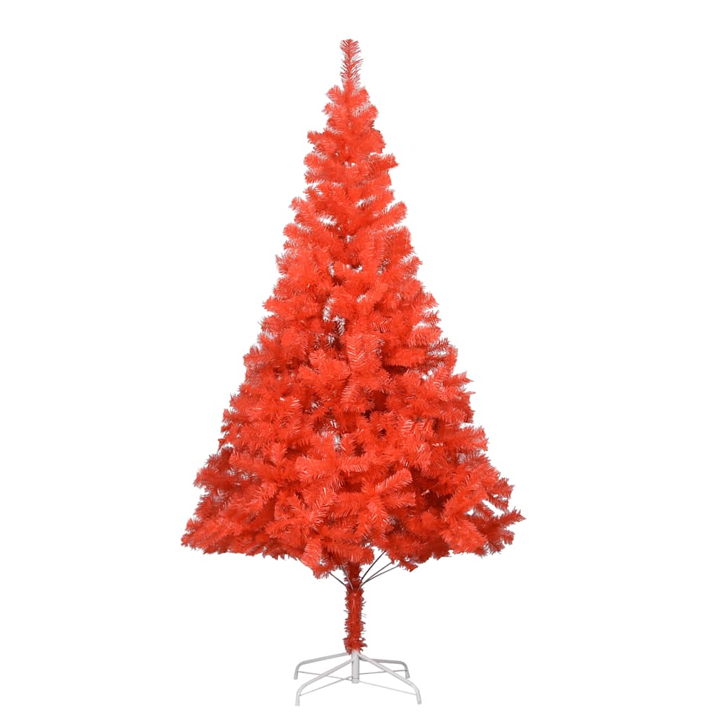 

vidaXL Kunstkerstboom met LED's en kerstballen 240 cm PVC rood