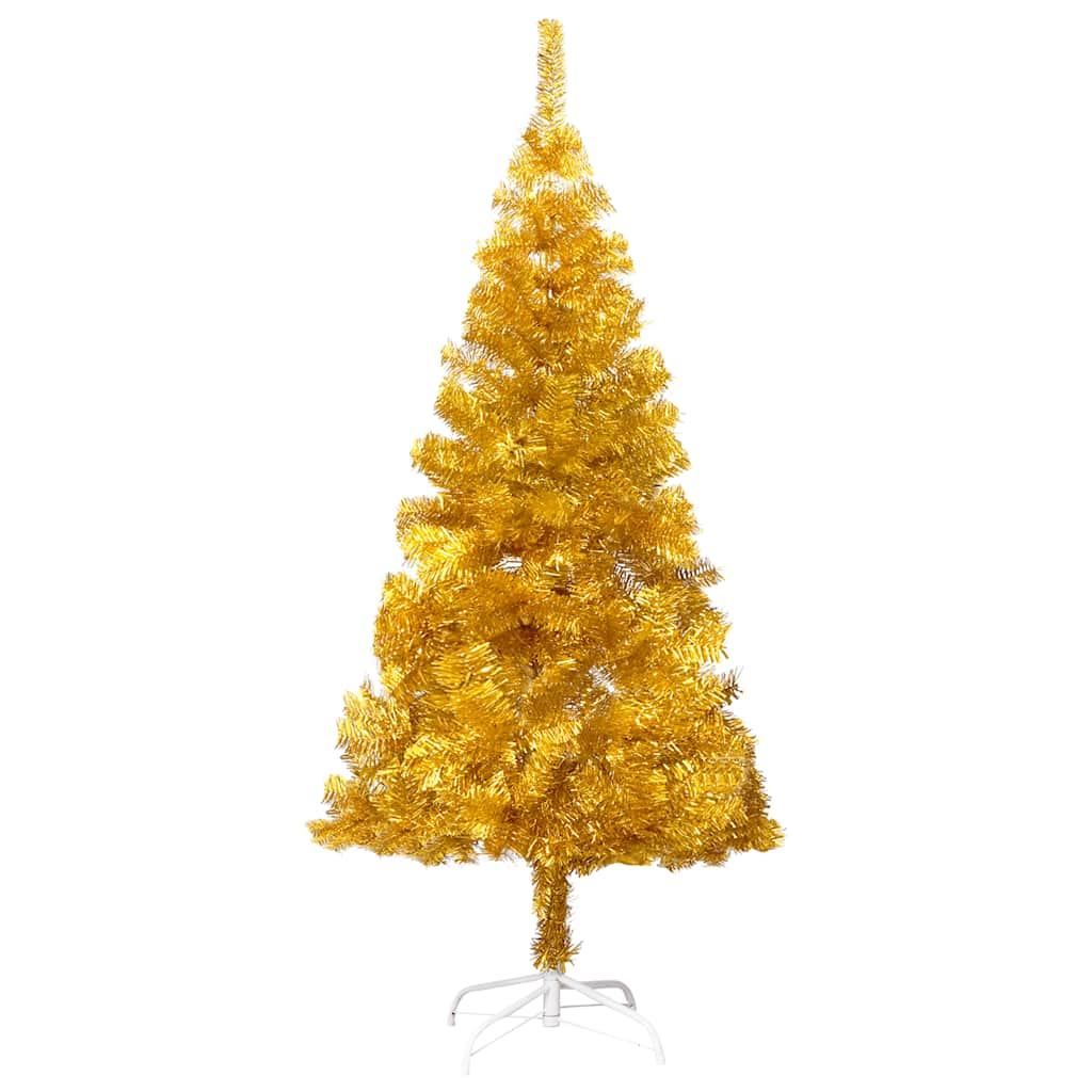 vidaXL Künstlicher Weihnachtsbaum Beleuchtung & Kugeln Gold 120 cm PET