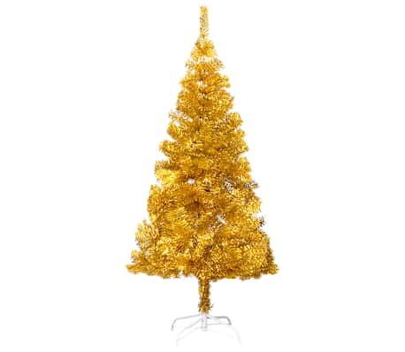 vidaXL Künstlicher Weihnachtsbaum Beleuchtung & Kugeln Gold 120 cm PET